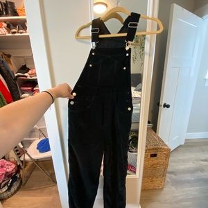 Vintage overalls s/m black slightly like thick a velvet feel